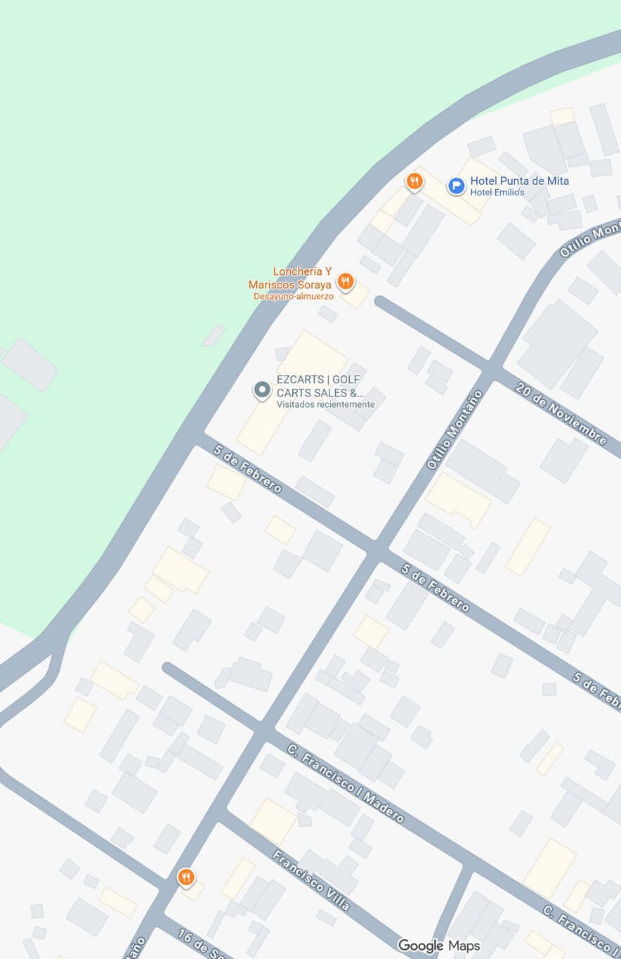 Map showing EZCARTS on Carretera a Punta de Mita